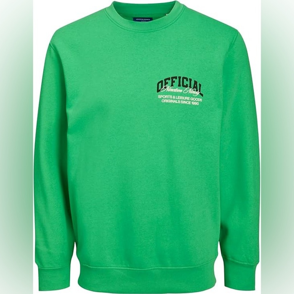 Jack & Jones Green Athleisure Graphic Crewneck Sweatshirt